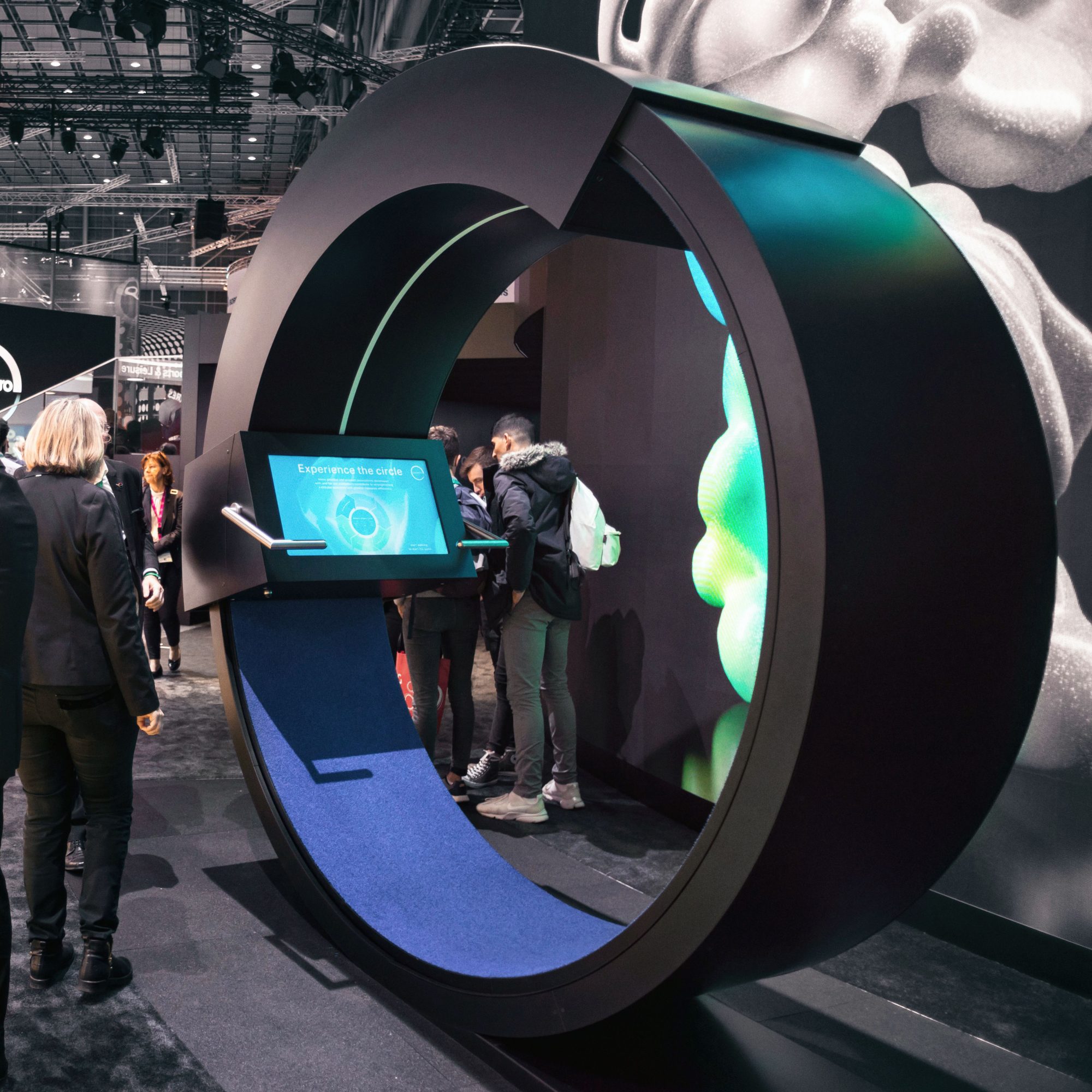 Das Hamsterrad-Exponat auf der Messe war eines der Highlights